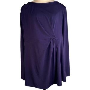Lane Bryant 18/20 Solid Navy Sleek & Stretchy Modern Feminine Longsleeve Top NWT
